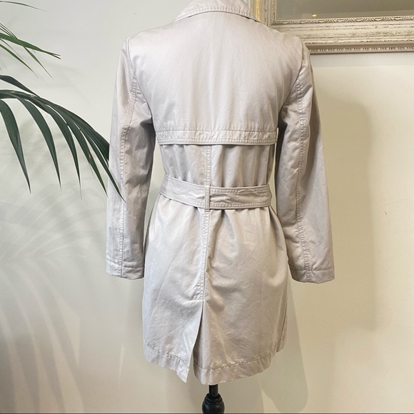 Beautiful Beige Tailored Trench Coat 100% Cotton Just Jeans Size 8 - Picture 6 of 10